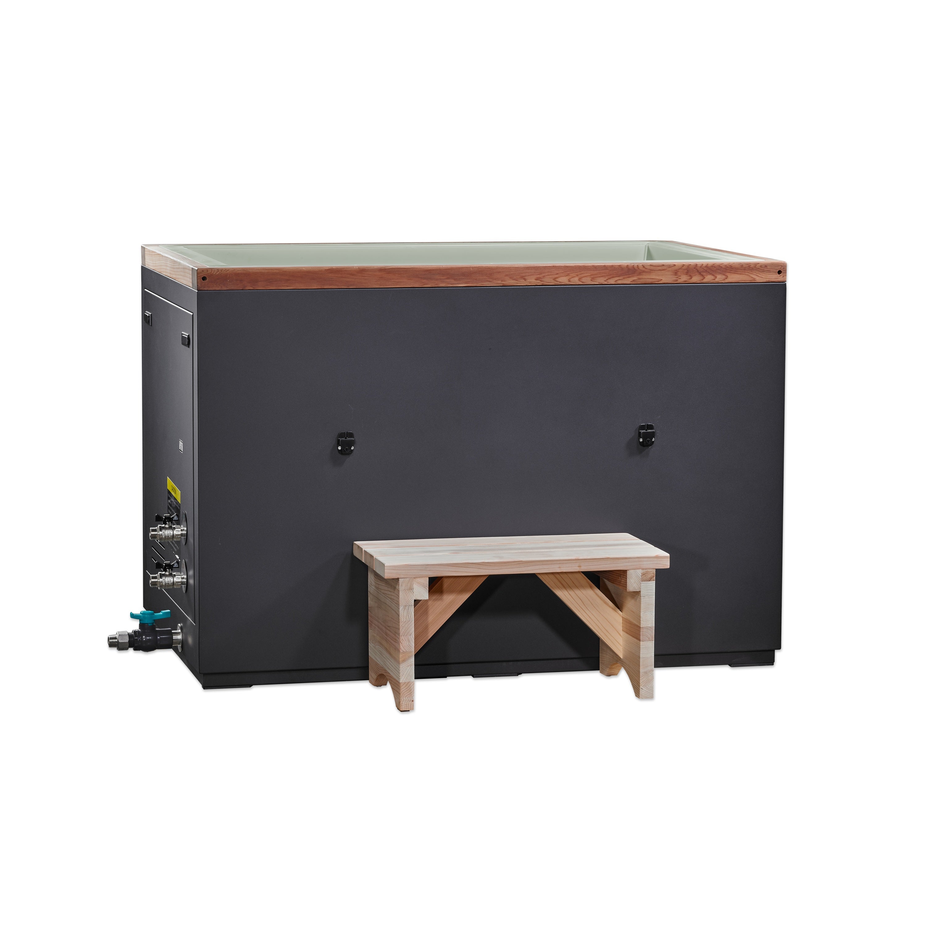 Dynamic Cold Therapy Cold Plunge Tub with Pacific Cedar Trim & Stainless Steel Cabinet