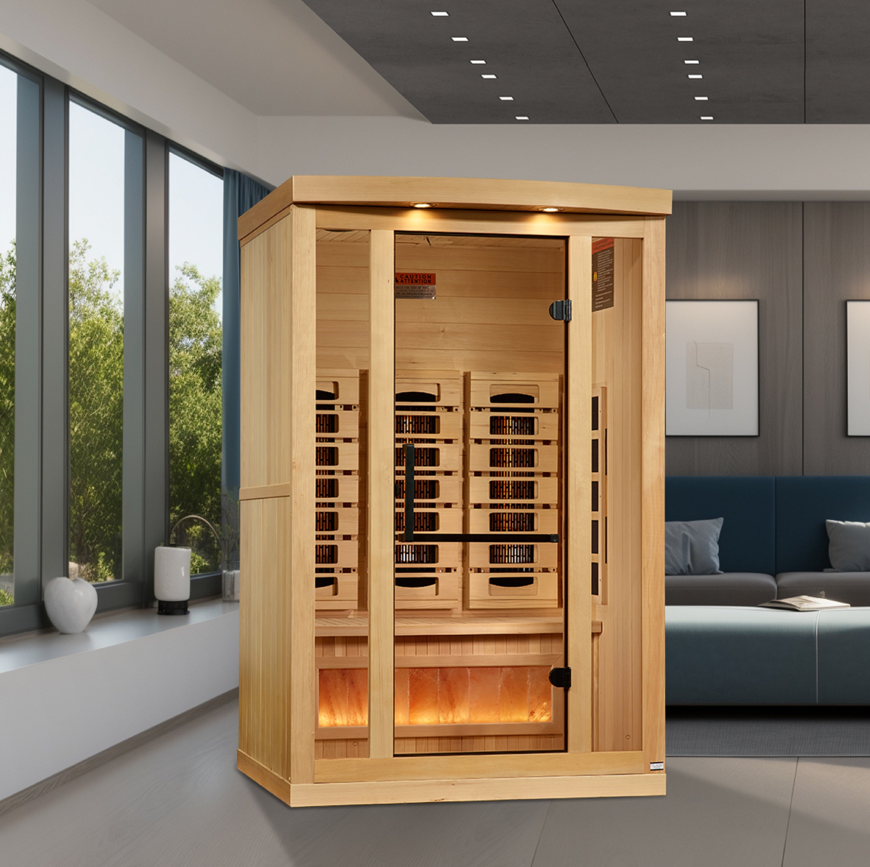 Full Spectrum "Reserve Edition" Infrared Sauna Near Zero EMF with Himalayan Salt Bar (2025 model) GDI-8020-03