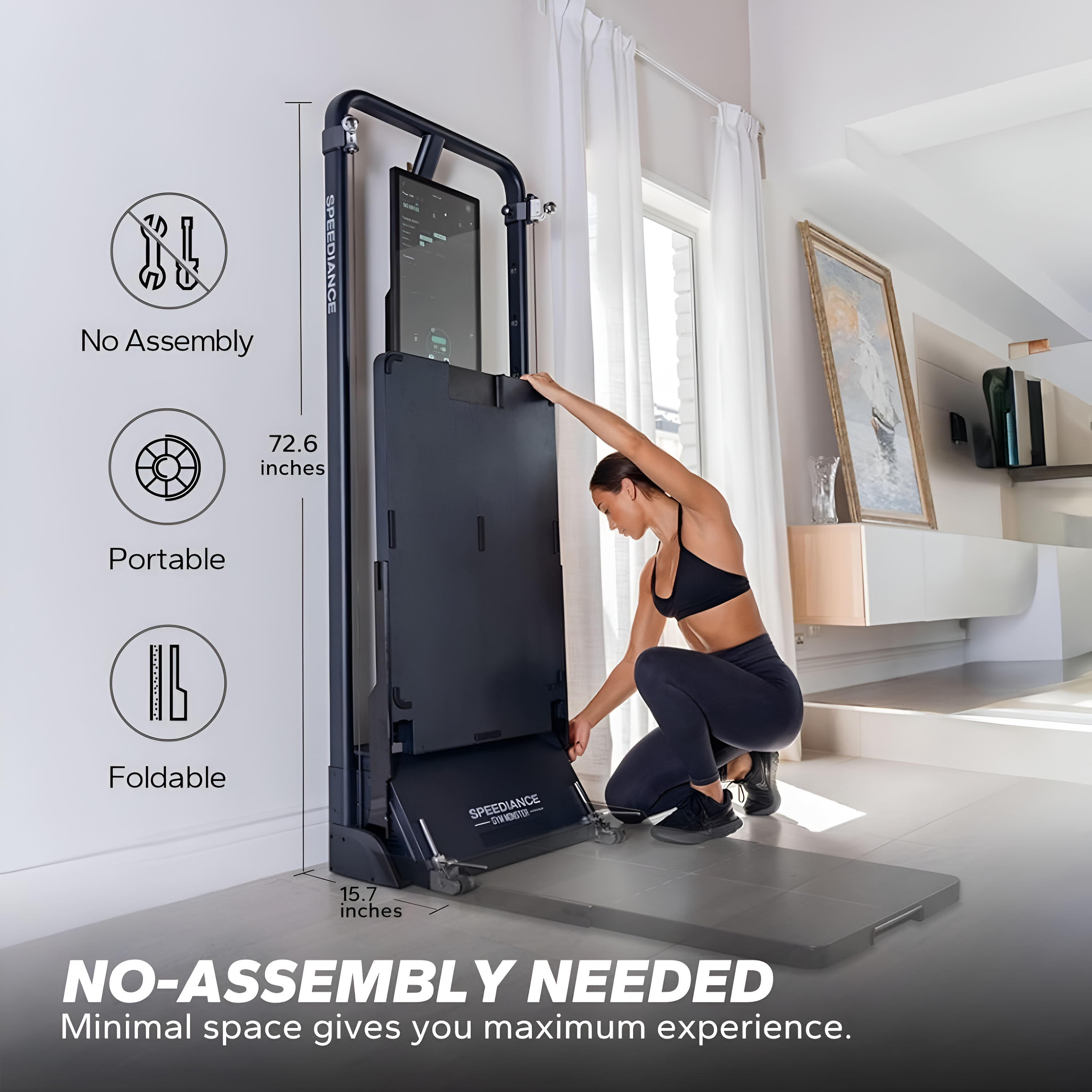 Gym Monster Smart Home Gym, Multifunctional Strength Training Machine, Smith Machine Power Cage Workout Station, Squat Rack Cable Machine, Full Body Fitness Equipment for Home Workout