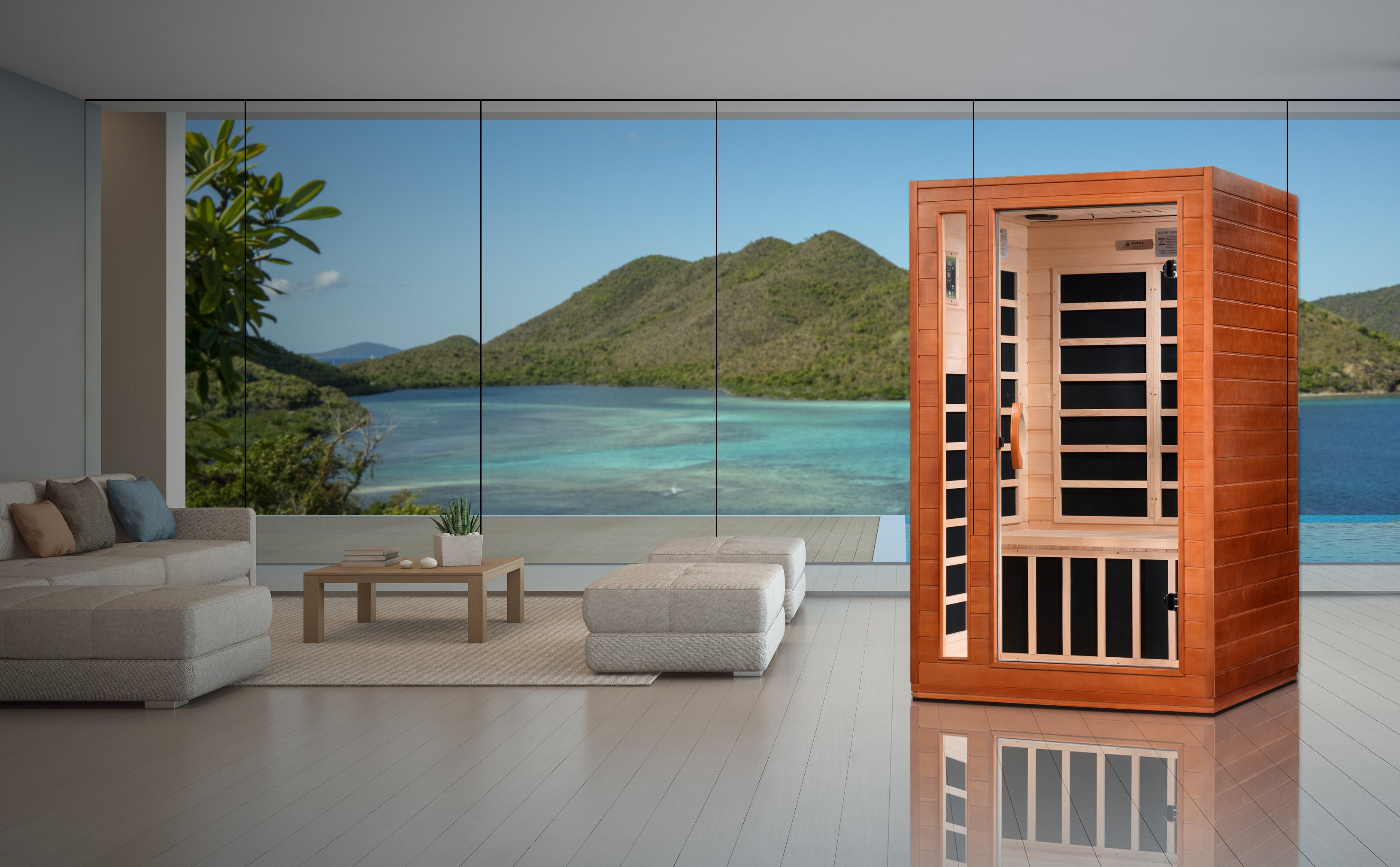 Dynamic "Cardoba Elite" FAR Infrared Sauna Ultra Low EMF with Hemlock Wood DYN-6203-01 ELITE
