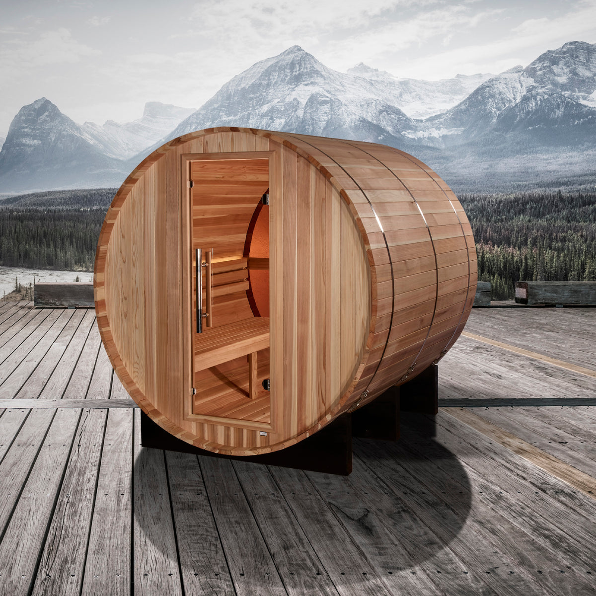 4-Person Outdoor Barrel Sauna – Model GDI-B024-01